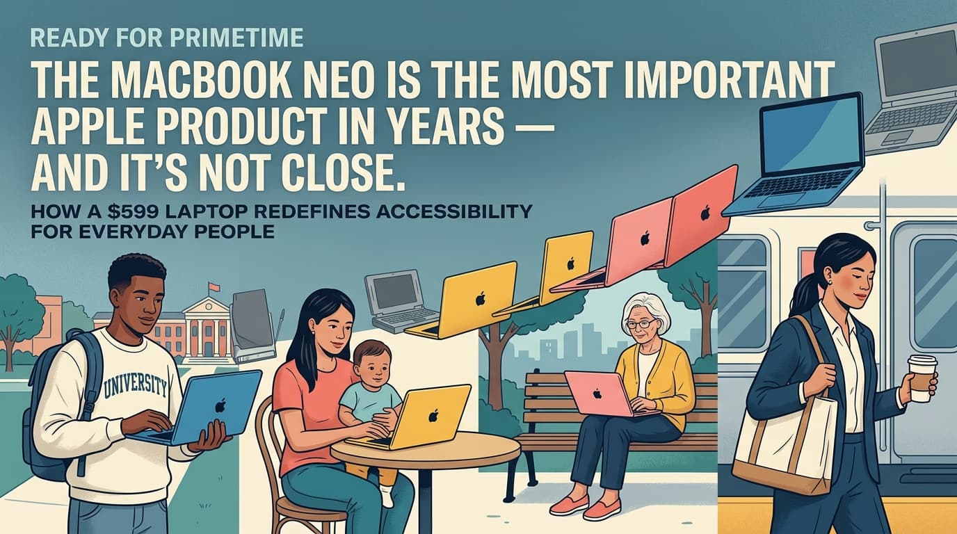 Editorial illustration for "The MacBook Neo Is the Most Important Apple Product in Years — and It's Not Close"