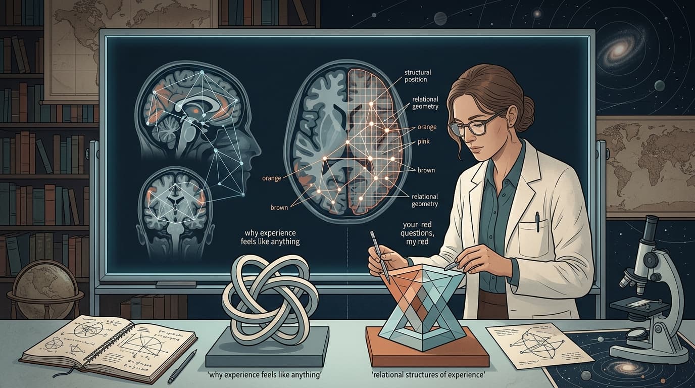 Editorial illustration for "The Hard Problem Isn't Getting Easier — But the Questions Are Getting Better"