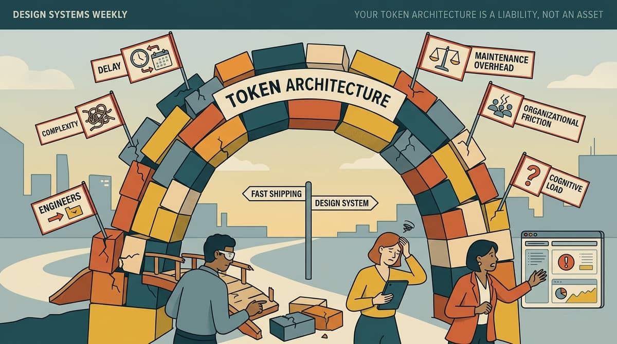 Editorial illustration for "Your Token Architecture Is a Liability, Not an Asset"