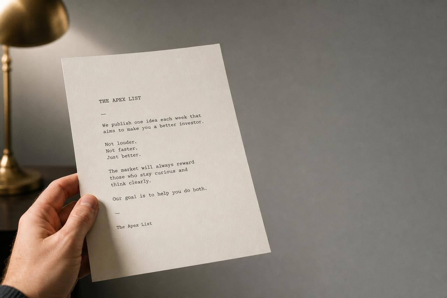 Hero image for "The Apex List: Brief"