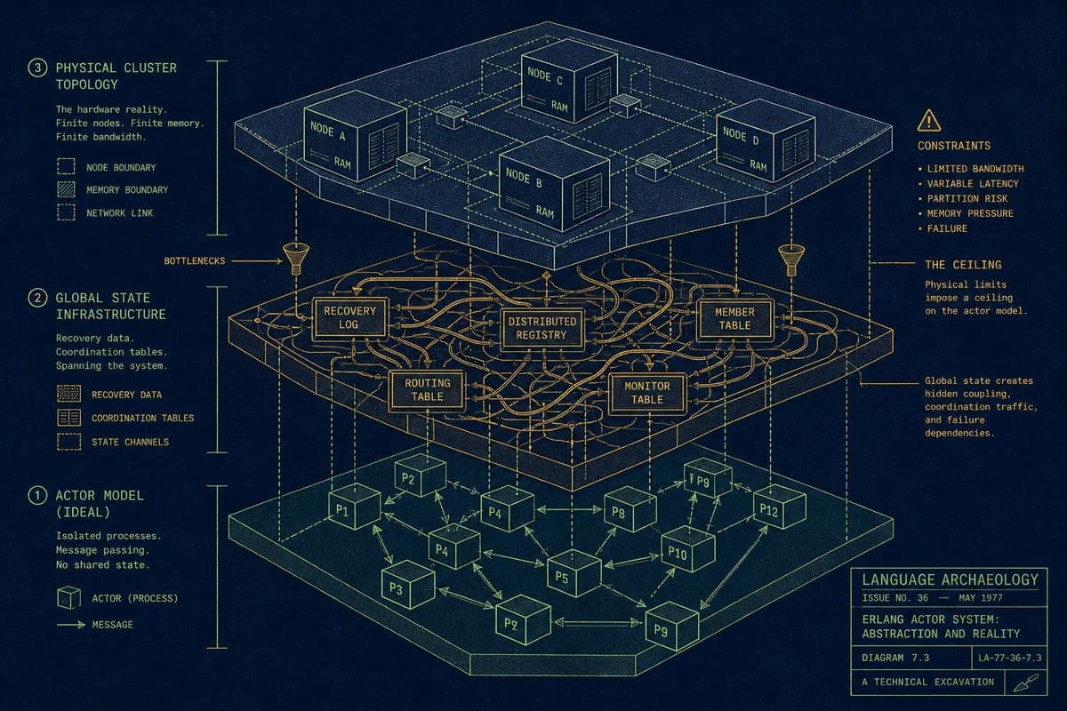 Hero image for "Erlang's Actor Model Has a Ceiling — and the Ceiling Is Your Architecture"