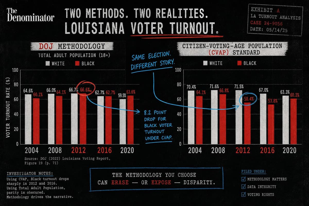 Hero image for "The Supreme Court's Voter Turnout Stat Has a Denominator Problem. A Consequential One."