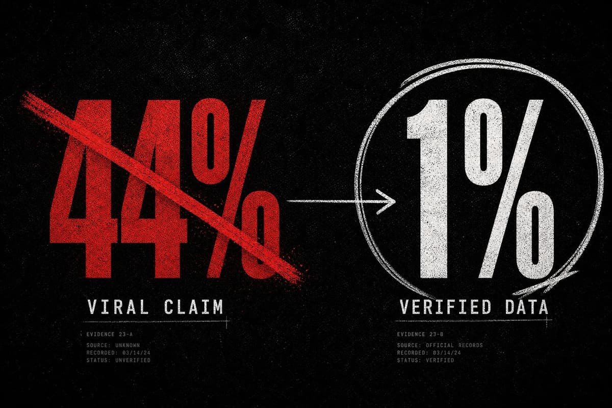 Hero image for "The "44% of Sex Offences" Stat Was Invented. The Real Number Is 1%."