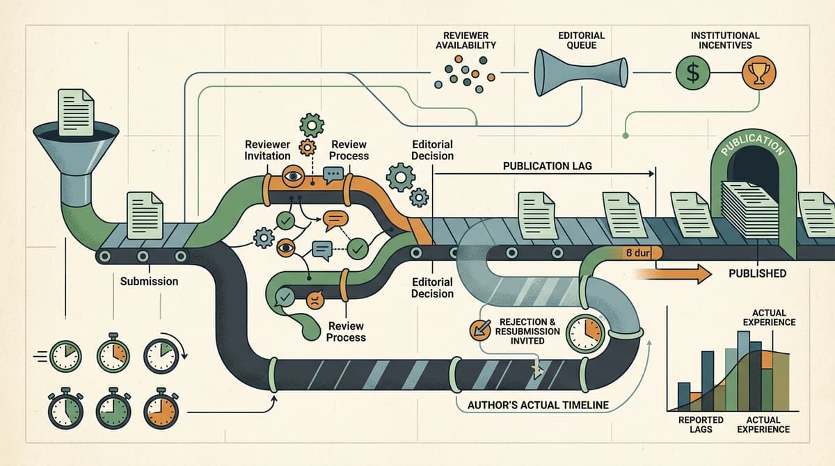 Editorial illustration for "Peer Review Takes Longer Than You Think — and That's Not the Whole Problem"