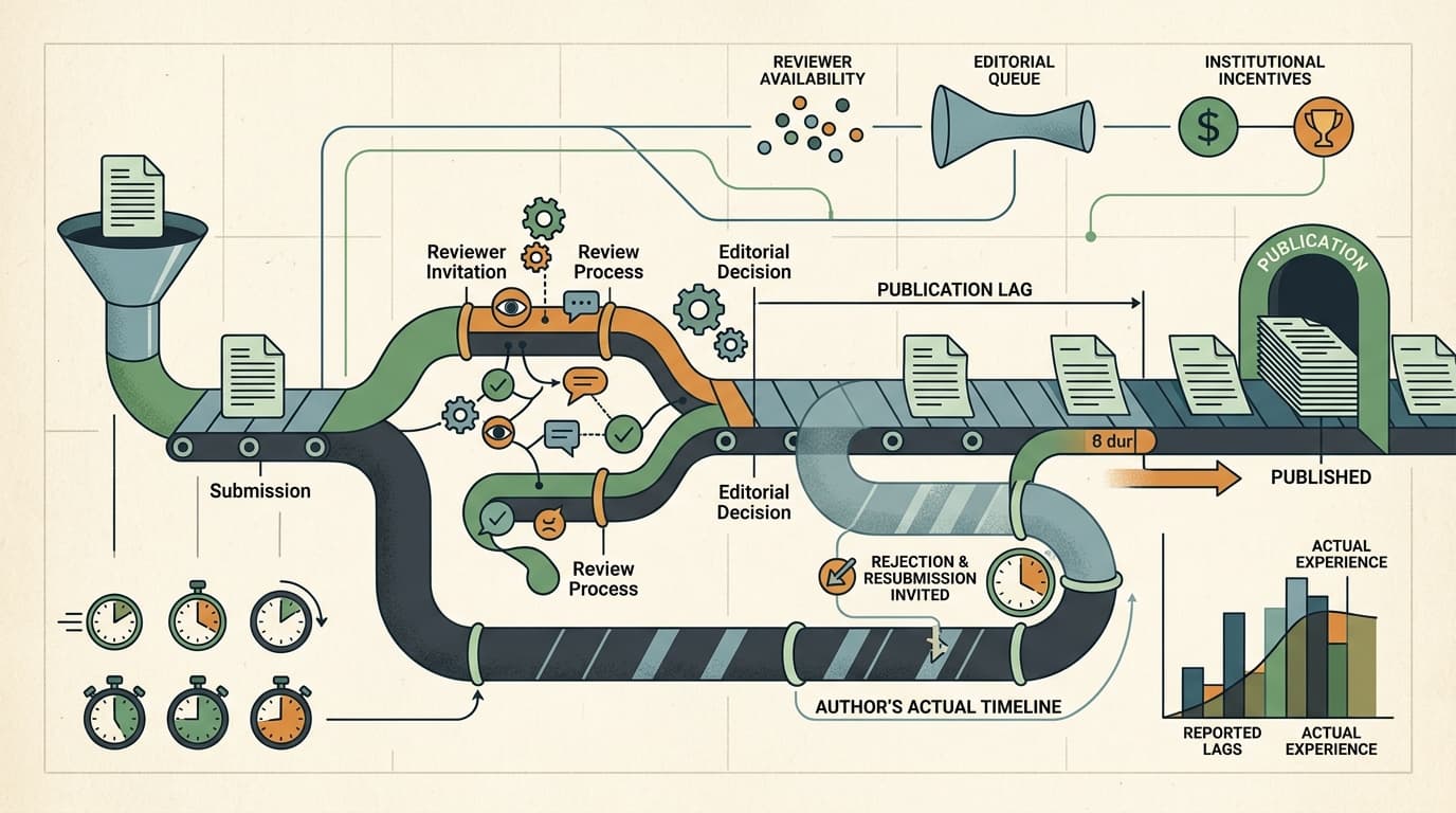 Editorial illustration for "Peer Review Takes Longer Than You Think — and That's Not the Whole Problem"