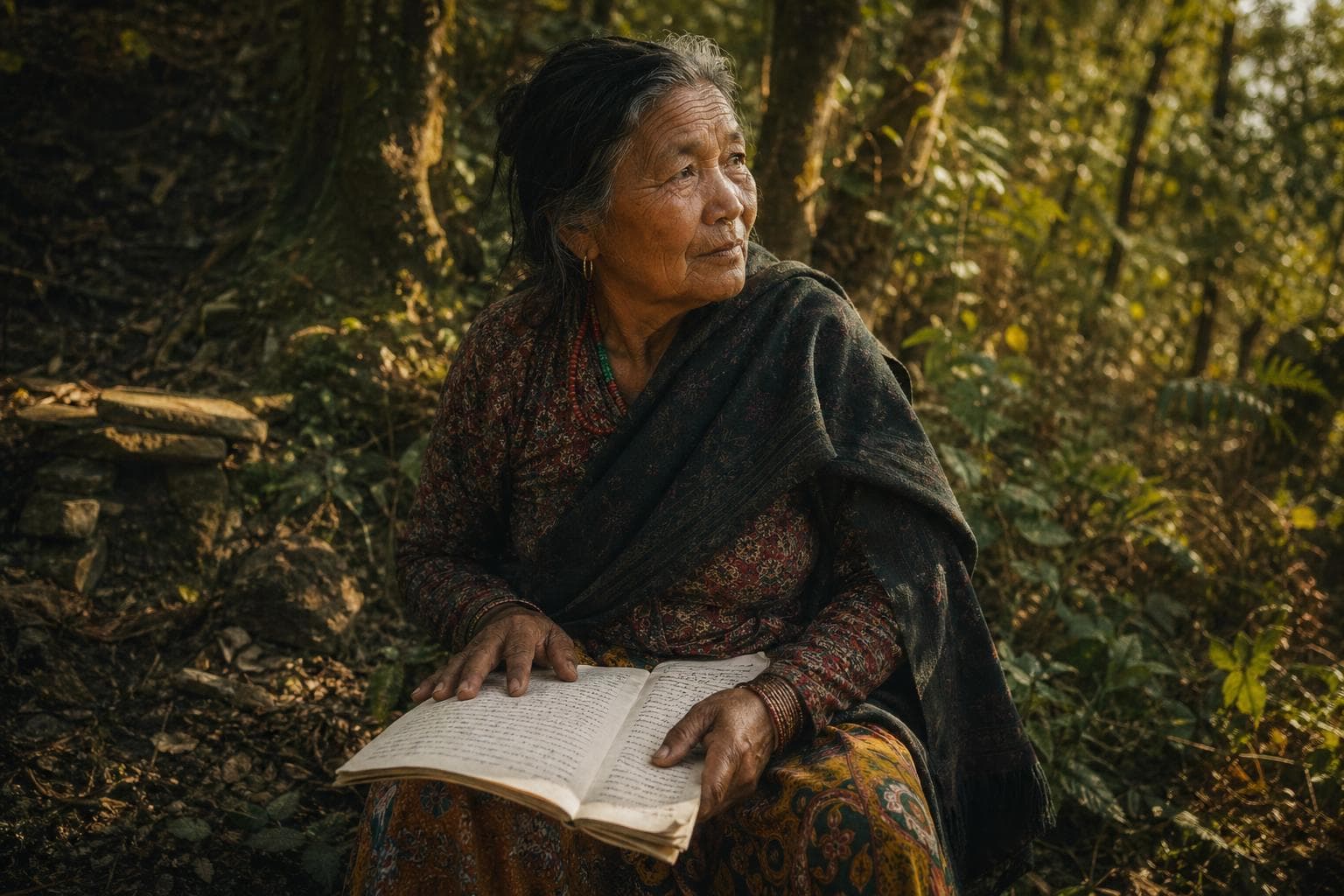 Hero image for "Kusunda Has One Fluent Speaker Left. She's Teaching It Anyway."