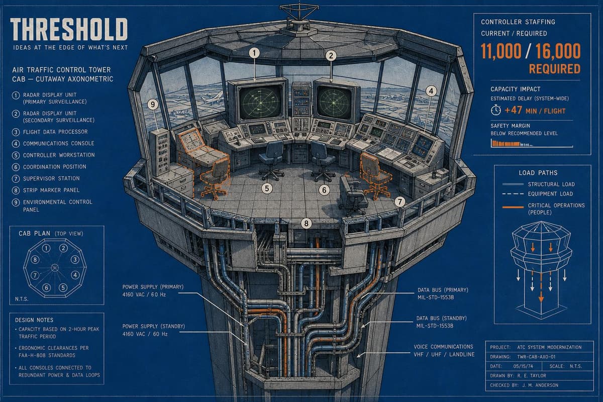 Hero image for "The FAA Has 11,000 Controllers. It Needs 16,000. The Math Explains Your Delays."