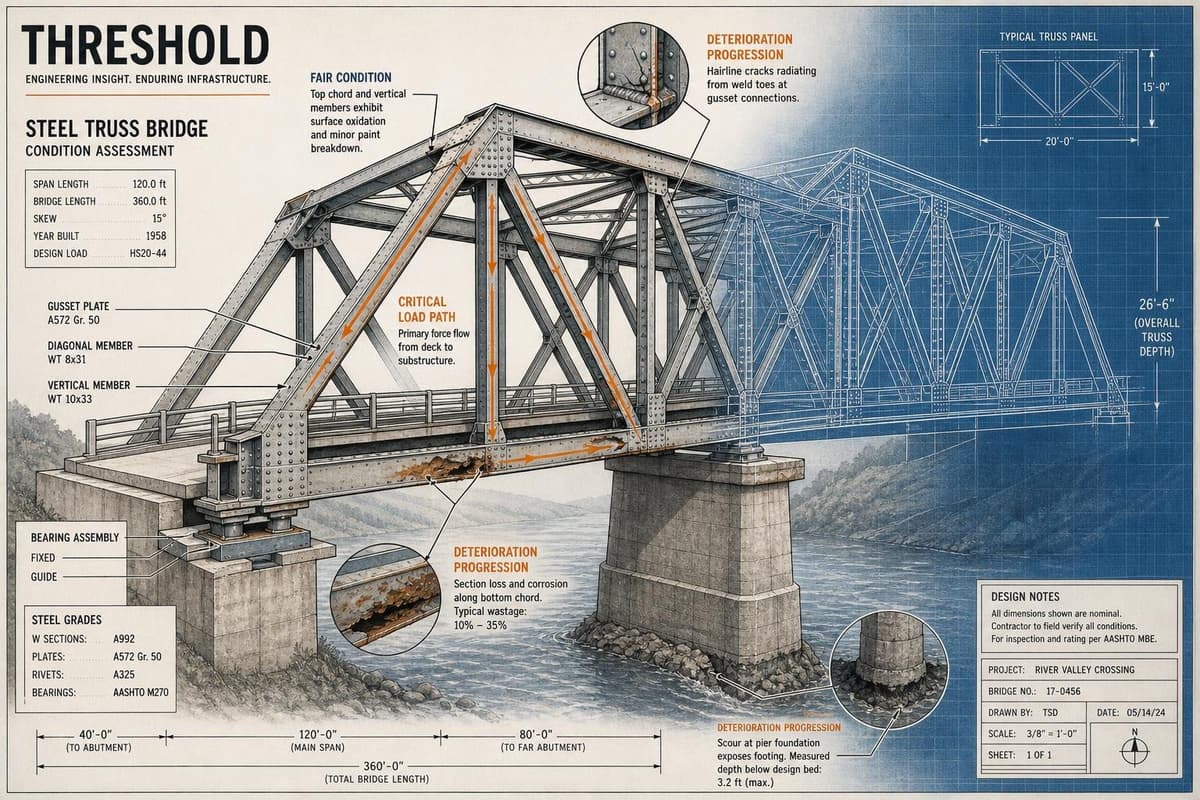 Hero image for "The Fair-Condition Trap: 49.6% of U.S. Bridges Are One Inspection Cycle From a Problem"