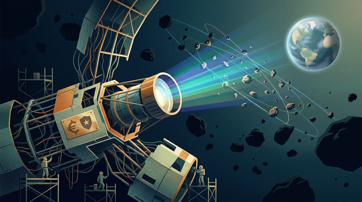 Editorial illustration for "Planetary Defense Is Underfunded. It's Also One of the Best Deals in Science."