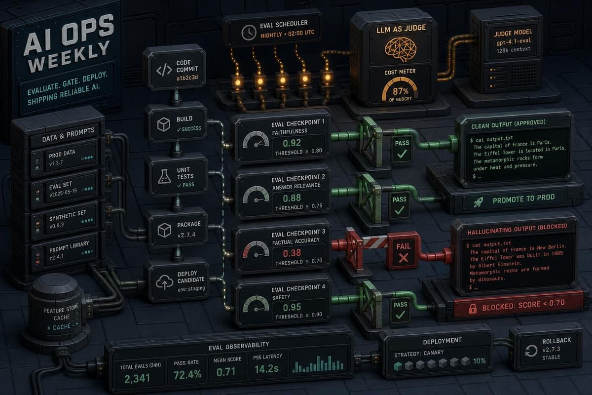 Hero image for "Your Eval Suite Is a Vibe Check Until You Wire It Into CI/CD"