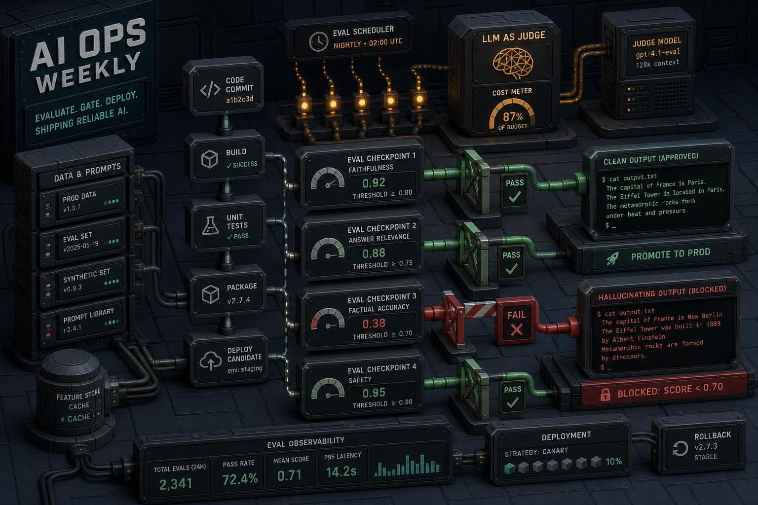 Hero image for "Your Eval Suite Is a Vibe Check Until You Wire It Into CI/CD"