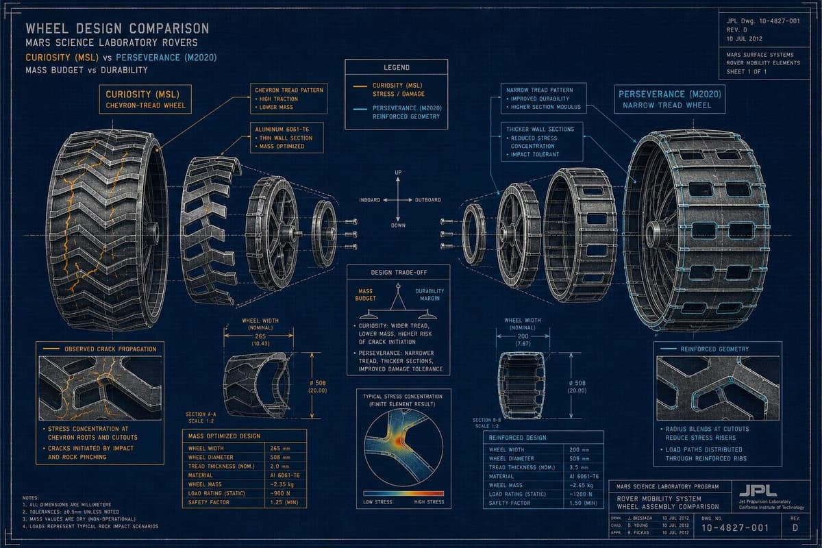Hero image for "Perseverance's Wheels Are Doing Their Job — Curiosity's Are Showing What That Job Actually Costs"