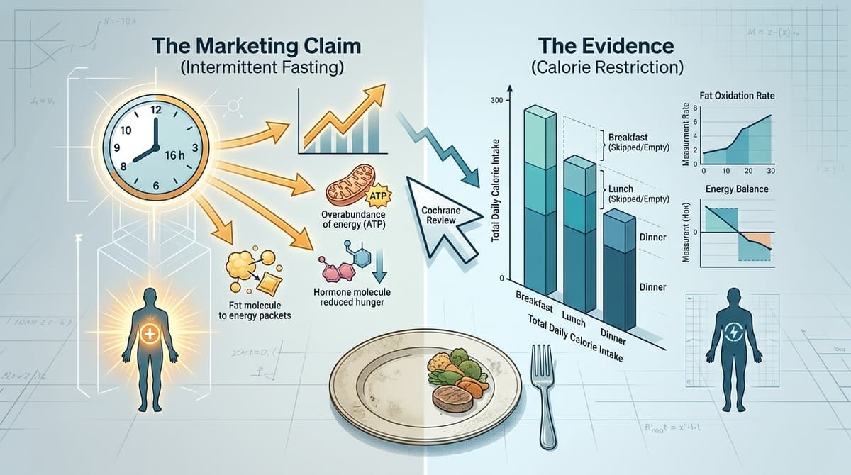Editorial illustration for "Intermittent Fasting Isn't Magic. It's Just Skipping Breakfast With Better Marketing."