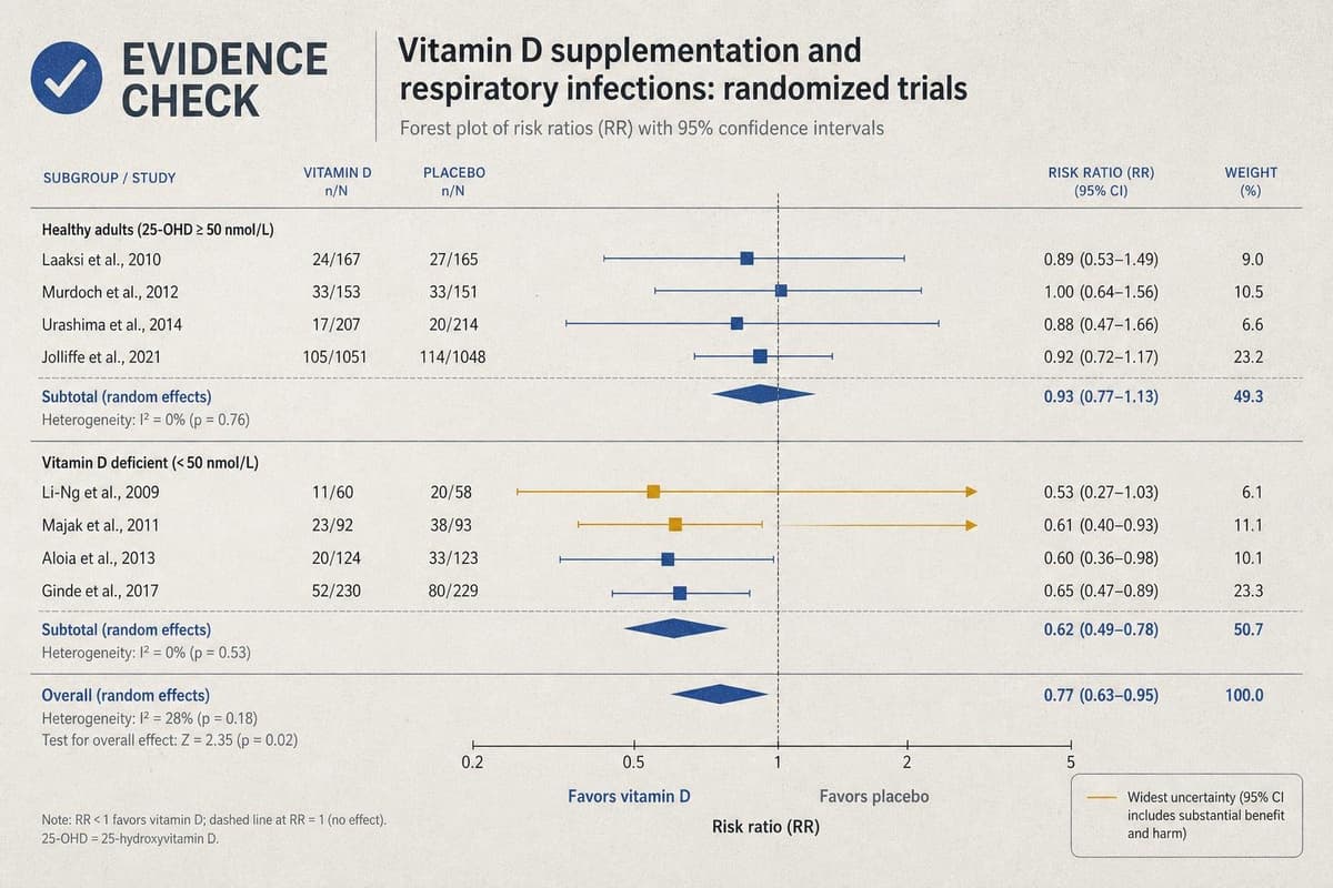 Hero image for "Vitamin D and Respiratory Infections: The Evidence Still Hasn't Caught Up to the Claim"