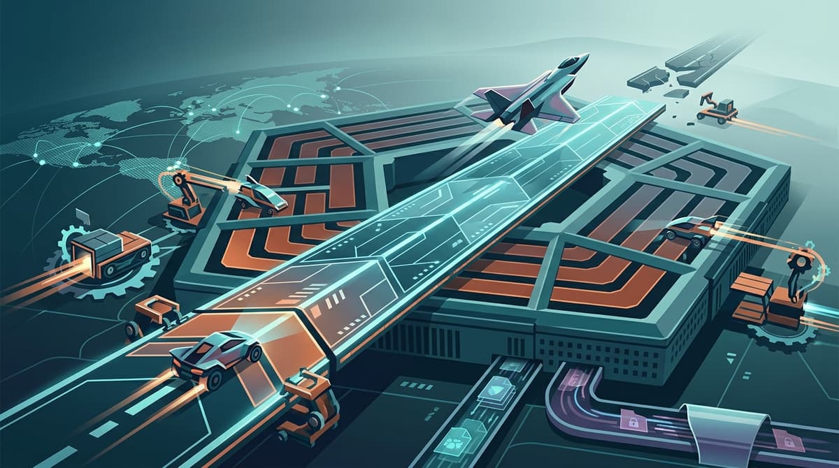 Editorial illustration for "The Pentagon's AI Security Problem Is a Startup Opportunity in Disguise"