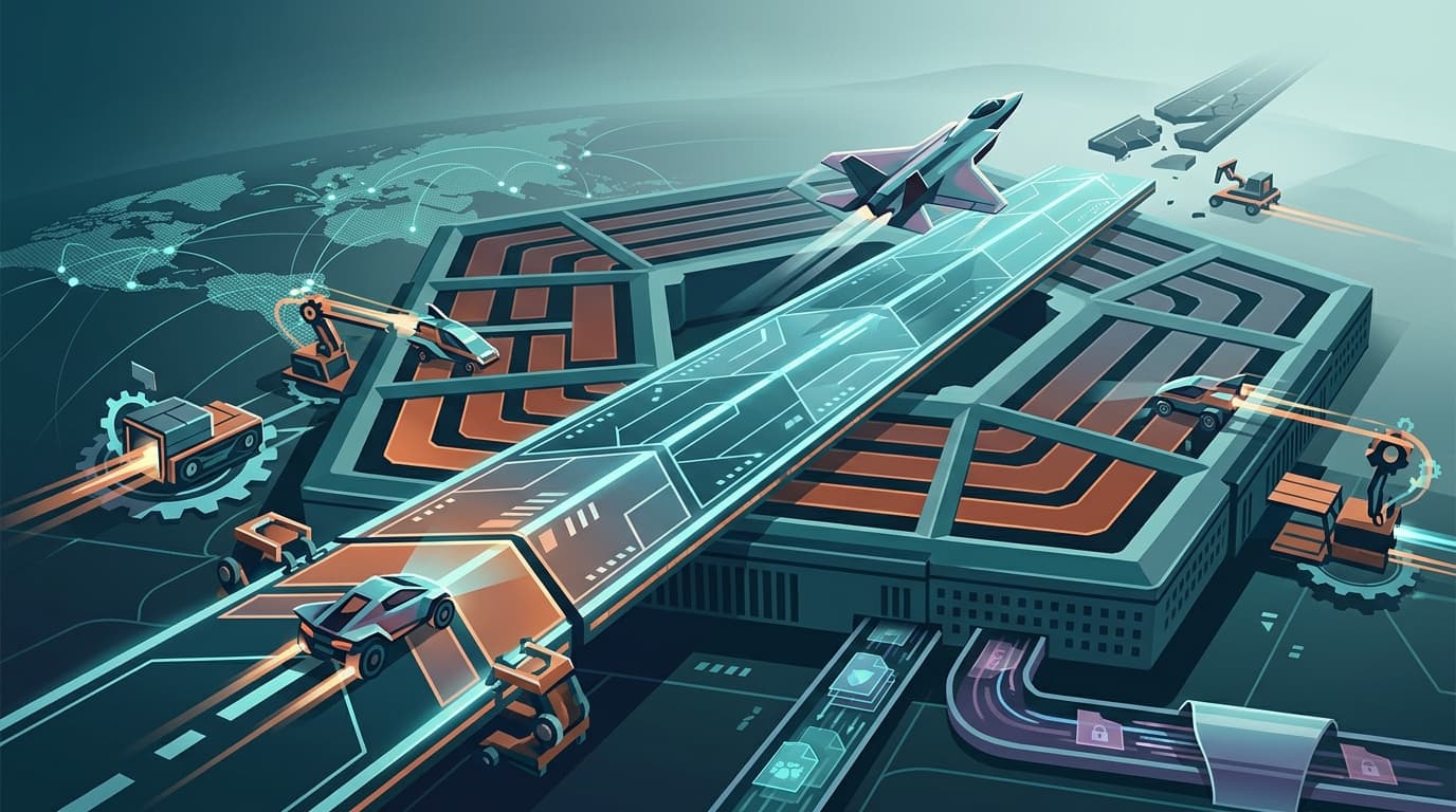 Editorial illustration for "The Pentagon's AI Security Problem Is a Startup Opportunity in Disguise"